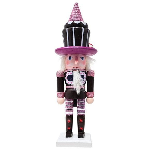 Chocolate Cupcake And Peppermint Candy Nutcracker, Wood Nutcracker, Candy Themed - Picture 1 of 5